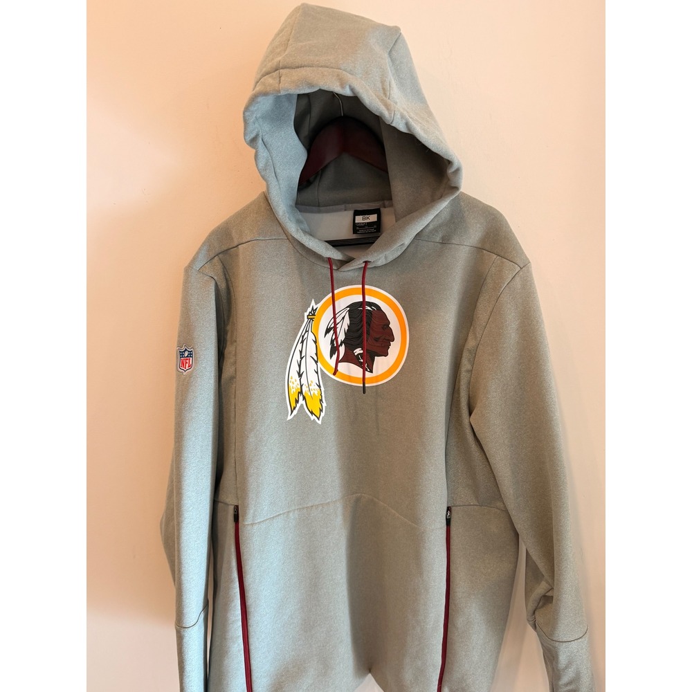 Nike NFL Washington Redskins Therma-FIT Hoodie Grey Burgundy XL Sweatshirt